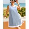 Hooever Women’s 2 Piece Sets Casual Color Block Crewneck Short Sleeve Pullover Tops Matching Shorts with Pockets(Greyblue)
