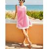 Hooever Women’s 2 Piece Sets Casual Color Block Crewneck Short Sleeve Pullover Tops Matching Shorts with Pockets(Pink)