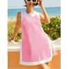 Hooever Women’s 2 Piece Sets Casual Color Block Crewneck Short Sleeve Pullover Tops Matching Shorts with Pockets(Pink)
