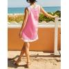 Hooever Women’s 2 Piece Sets Casual Color Block Crewneck Short Sleeve Pullover Tops Matching Shorts with Pockets(Pink)