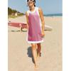 Hooever Women’s 2 Piece Sets Casual Color Block Crewneck Short Sleeve Pullover Tops Matching Shorts with Pockets(Rosered)