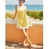 Hooever Women’s 2 Piece Sets Casual Color Block Crewneck Short Sleeve Pullover Tops Matching Shorts with Pockets(Yellow)
