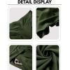 Hooever Women’s Cotton Linen Culottes Pants Elastic Waist Wide Leg Palazzo Trousers Capri Pant(Armygreen)