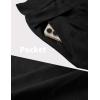 Hooever Women’s Cotton Linen Culottes Pants Elastic Waist Wide Leg Palazzo Trousers Capri Pant(Black)