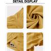 Hooever Women’s Cotton Linen Culottes Pants Elastic Waist Wide Leg Palazzo Trousers Capri Pant(Yellow)