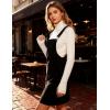 Hooever Women’s Cute Corduroy Overall Bib Dress Pinafore Suspender Dress Skirt Jumper(Black-dress)