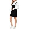 Hooever Women’s Cute Corduroy Overall Bib Dress Pinafore Suspender Dress Skirt Jumper(Black-dress)
