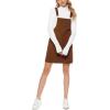 Hooever Women’s Cute Corduroy Overall Bib Dress Pinafore Suspender Dress Skirt Jumper(Brown-dress)