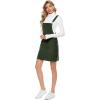 Hooever Women’s Cute Corduroy Overall Bib Dress Pinafore Suspender Dress Skirt Jumper(Darkgreen-dress)