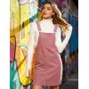 Hooever Women’s Cute Corduroy Overall Bib Dress Pinafore Suspender Dress Skirt Jumper(Pink-dress)