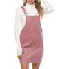 Hooever Women’s Cute Corduroy Overall Bib Dress Pinafore Suspender Dress Skirt Jumper(Pink-dress)