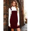 Hooever Women’s Cute Corduroy Overall Bib Dress Pinafore Suspender Dress Skirt Jumper(Winered-dress)