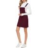Hooever Women’s Cute Corduroy Overall Bib Dress Pinafore Suspender Dress Skirt Jumper(Winered-dress)