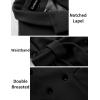 Hooever Women’s Double Breasted Wool Blend Coat Winter Notched Lapel Belted Peacoat Mid Long Jacket(Black)