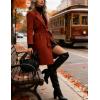 Hooever Women’s Double Breasted Wool Blend Coat Winter Notched Lapel Belted Peacoat Mid Long Jacket(Caramel)