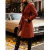 Hooever Women’s Double Breasted Wool Blend Coat Winter Notched Lapel Belted Peacoat Mid Long Jacket(Caramel)