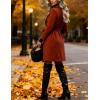 Hooever Women’s Double Breasted Wool Blend Coat Winter Notched Lapel Belted Peacoat Mid Long Jacket(Caramel)