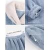 Hooever Women’s Fluzzy Sherpa Fleece Pajamas Warm Pullover Lapel Sleepwear Sets(Blue)
