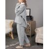 Hooever Women’s Fluzzy Sherpa Fleece Pajamas Warm Pullover Lapel Sleepwear Sets(Grey)