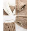 Hooever Women’s Fluzzy Sherpa Fleece Pajamas Warm Pullover Lapel Sleepwear Sets(Khaki)