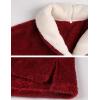 Hooever Women’s Fluzzy Sherpa Fleece Pajamas Warm Pullover Lapel Sleepwear Sets(Red)