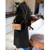 Hooever Women’s Long Wool Coat Fall Winter Notched Lapel Double Breasted Trench Coat Peacoat with Belt(Black)