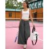 Hooever Women’s Loose Wide Leg Track Pants Drawstring Pockets Elastic Waist Capri Hiking Pants(Darkgrey)