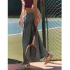 Hooever Women’s Loose Wide Leg Track Pants Drawstring Pockets Elastic Waist Capri Hiking Pants(Darkgrey)