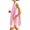 Hooever Women’s 2 Piece Sets Casual Color Block Crewneck Short Sleeve Pullover Tops Matching Shorts with Pockets(Pink)