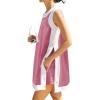 Hooever Women’s 2 Piece Sets Casual Color Block Crewneck Short Sleeve Pullover Tops Matching Shorts with Pockets(Rosered)