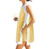 Hooever Women’s 2 Piece Sets Casual Color Block Crewneck Short Sleeve Pullover Tops Matching Shorts with Pockets(Yellow)
