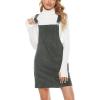 Hooever Women’s Cute Corduroy Overall Bib Dress Pinafore Suspender Dress Skirt Jumper(Grey-dress)