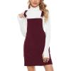 Hooever Women’s Cute Corduroy Overall Bib Dress Pinafore Suspender Dress Skirt Jumper(Winered-dress)