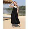 Hooever Barrel Overall Dress for Women Loose Adjutable Strap Big Pockets Jumper Dress Midi Bib Overall(Black)