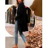 Hooever Women’s Long Cardigans Oversized Chunky Knit Coatigan Fall Trendy Open Front Sweater Jackets with Pockets(Black)