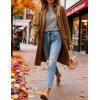 Hooever Women’s Long Cardigans Oversized Chunky Knit Coatigan Fall Trendy Open Front Sweater Jackets with Pockets(Khaki)
