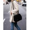 Hooever Women’s Notched Lapel Wool Coat Single Breasted Pea Coats Winter Wool Blend Blazer Jacket(Beige)