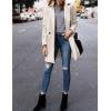 Hooever Women’s Notched Lapel Wool Coat Single Breasted Pea Coats Winter Wool Blend Blazer Jacket(Beige)
