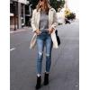 Hooever Women’s Notched Lapel Wool Coat Single Breasted Pea Coats Winter Wool Blend Blazer Jacket(Beige)