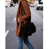 Hooever Women’s Notched Lapel Wool Coat Single Breasted Pea Coats Winter Wool Blend Blazer Jacket(Caramel)