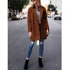 Hooever Women’s Notched Lapel Wool Coat Single Breasted Pea Coats Winter Wool Blend Blazer Jacket(Caramel)