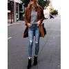 Hooever Women’s Notched Lapel Wool Coat Single Breasted Pea Coats Winter Wool Blend Blazer Jacket(Caramel)