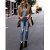 Hooever Women’s Notched Lapel Wool Coat Single Breasted Pea Coats Winter Wool Blend Blazer Jacket(Khaki)