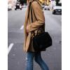 Hooever Women’s Notched Lapel Wool Coat Single Breasted Pea Coats Winter Wool Blend Blazer Jacket(Khaki)