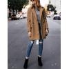 Hooever Women’s Notched Lapel Wool Coat Single Breasted Pea Coats Winter Wool Blend Blazer Jacket(Khaki)