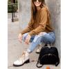 Hooever Women’s Pullover Cropped Sweatshirt Crewneck Long sleeve Fleece Basic Tops(Khaki-M)