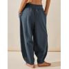 Hooever Women’s Wide Leg Harem Pants Baggy Elastic Waisted Cotton Palazzo Pants Summer Beach Trousers
