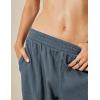 Hooever Women’s Wide Leg Harem Pants Baggy Elastic Waisted Cotton Palazzo Pants Summer Beach Trousers