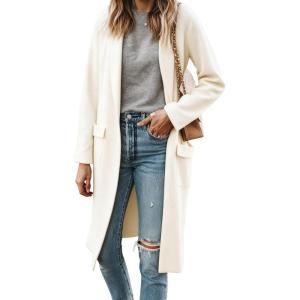 Hooever Women’s Long Cardigans Oversized Chunky Knit Coatigan Fall Trendy Open Front Sweater Jackets with Pockets(Beige)