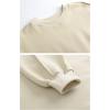 Hooever Women’s Pullover Cropped Sweatshirt Crewneck Long sleeve Fleece Basic Tops(Apricot-M)